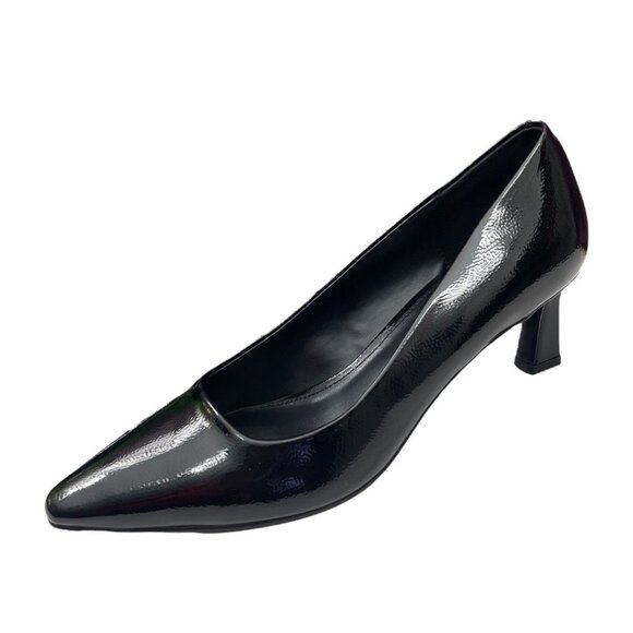 Steve Madden Womens Pointed Toe Kitten Heel Pumps in Black Patent 8.5 - Picture 10 of 10